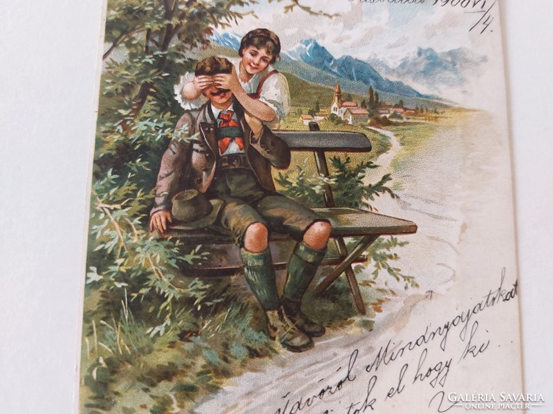 Régi képeslap 1900 E. Döcker levelezőlap
