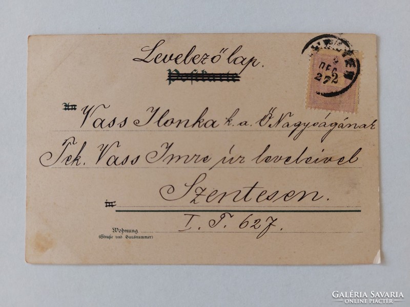 Régi képeslap 1899 levelezőlap szerelmespár