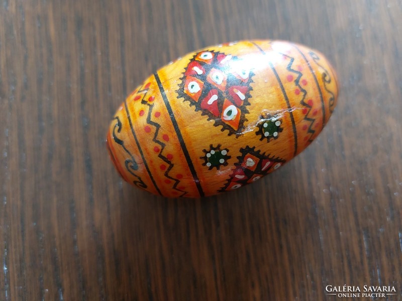 Old Russian painted egg retro Easter wooden egg