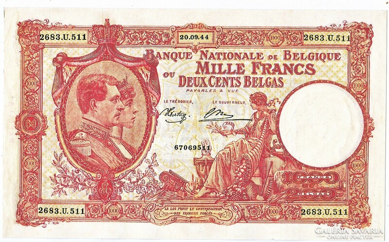 Belgium 1000 frank 1944 REPLIKA