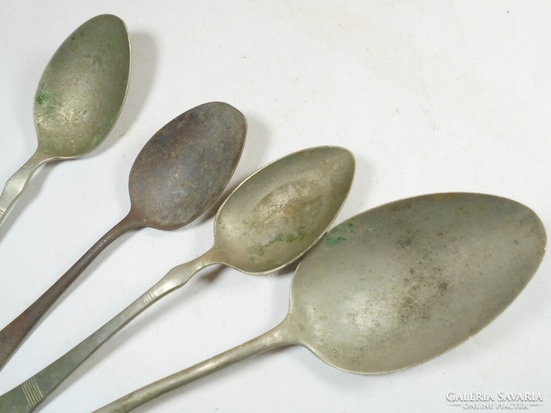 Antique marked cutlery set of 4 spoons tableware alpaca alpacca clarfeld