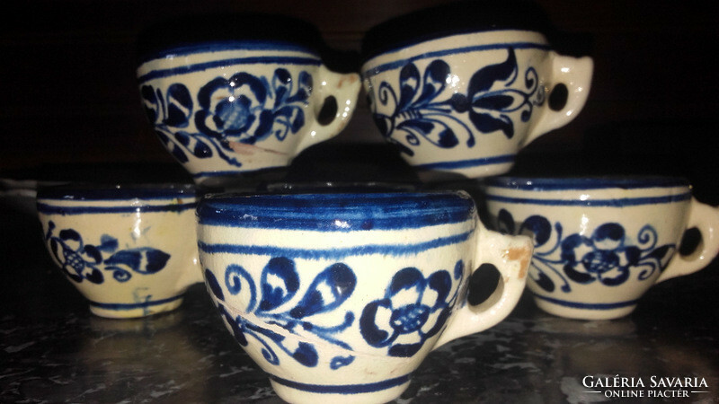 Antique folk ceramics set for 6 people