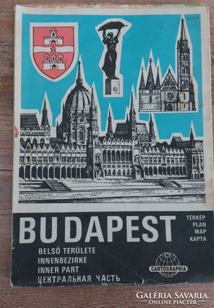 Budapest  belső területe térkép - Cartographia  1979. kiadás