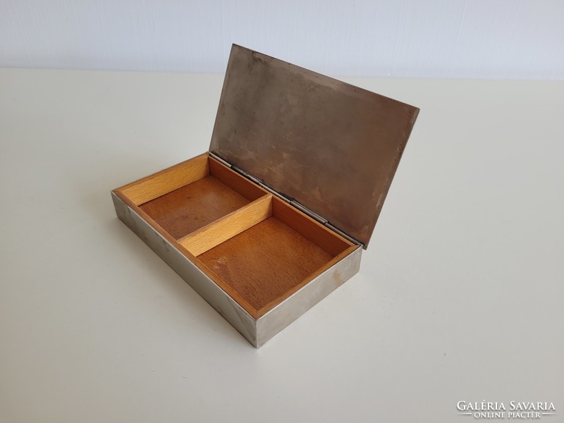 Retro régi iparművészeti fém doboz mid century