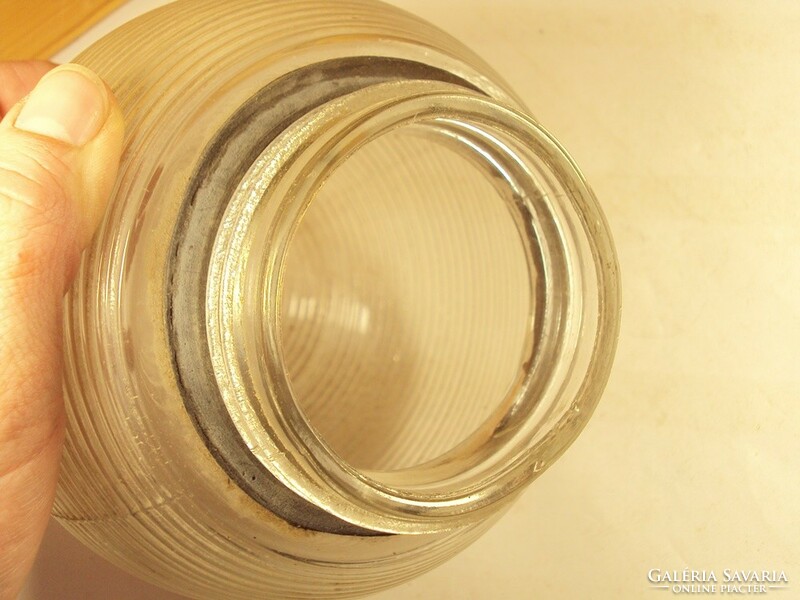 Retro old lamp lamp shade striped glass shade chandelier with screw, standard size - 1970s