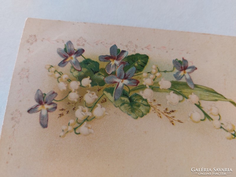 Régi képeslap 1900 levelezőlap ibolya gyöngyvirág