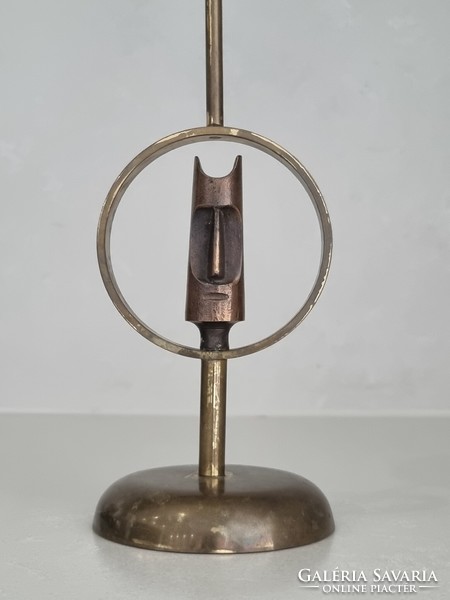 Modern industrial copper candle holder - 23 cm