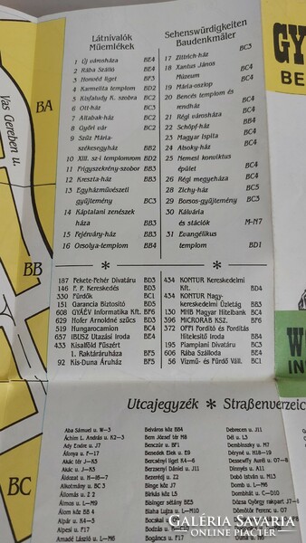 Győr where-what? Downtown map 1991. Wo & was innenstadt in Győr