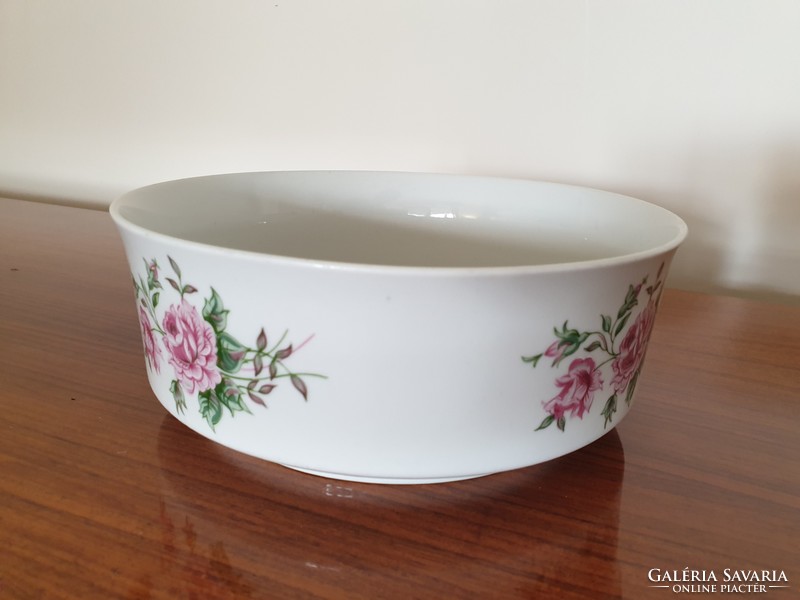 Retro lowland porcelain bowl with old rosy rose pattern