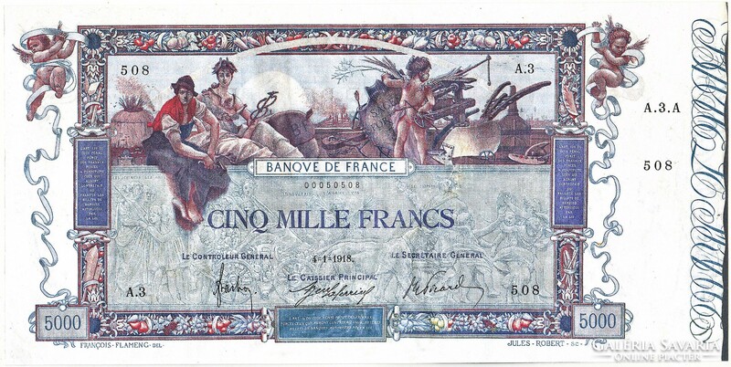 France 5000 francs 1918 replica