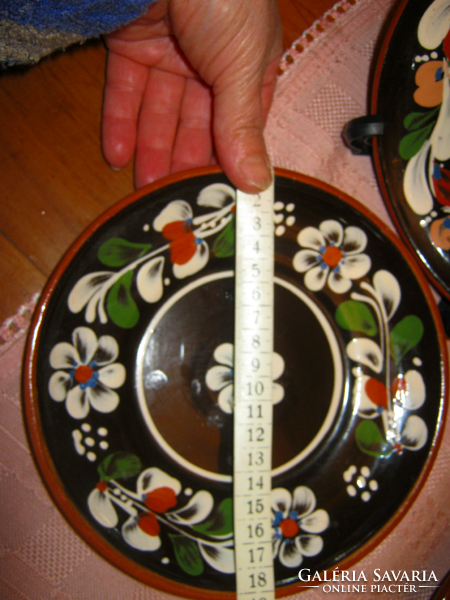 Sárospataki mázas  kerámia fali tányér