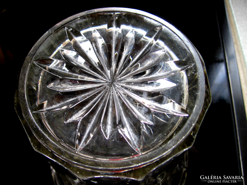 Antik art deco gerezdes kristály váza