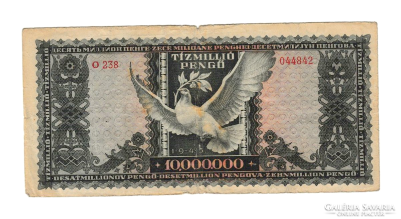 1945 - Tízmillió  Pengő  bankjegy - O238