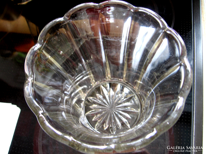 Antique art deco fluted crystal vase