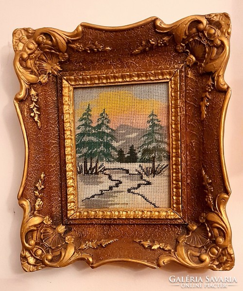 Antique tapestry in a beautiful frame