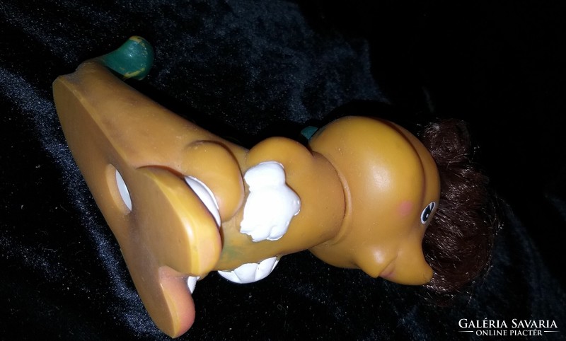 RETRO sípolós gumi játék dinó sárkány figura fűzött hajjal 12 cm régi