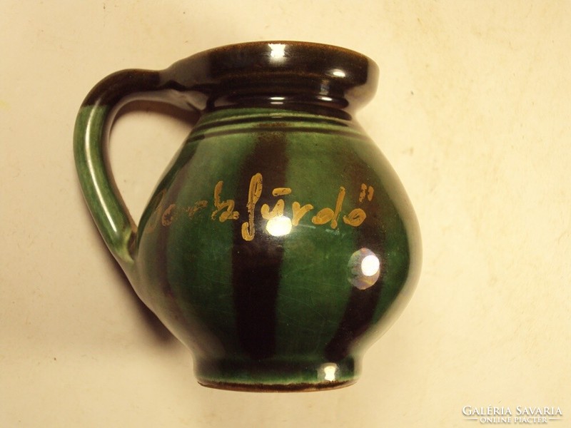 Old retro souvenir ceramic jug berek bath souvenir souvenir Szűcs tiszafüred approx. 1970s painted