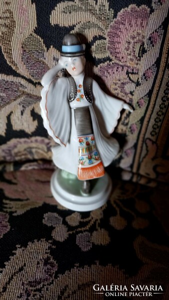 Hand-painted Herend porcelain folk dancer figure