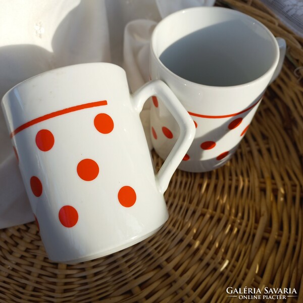 2 speckled Zsolnay mugs