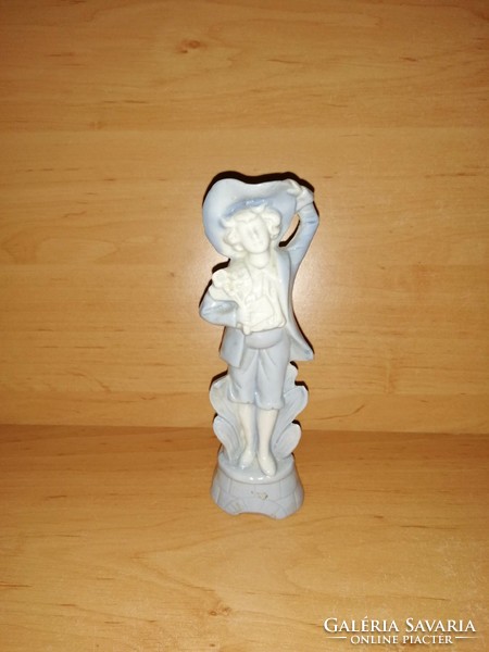 German Gerold blue - white porcelain baroque lady figure 16.5 cm (po-3)