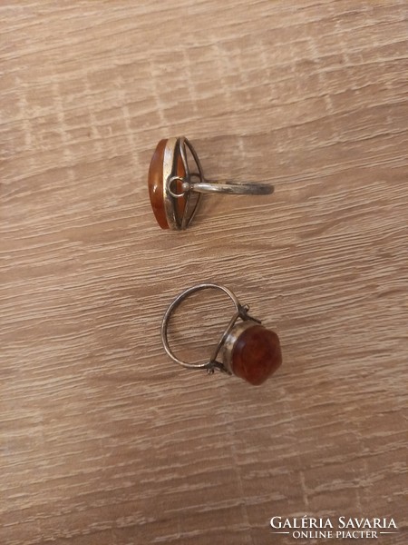 Old silver ring with amber stone_exclusively for Esterrose users!