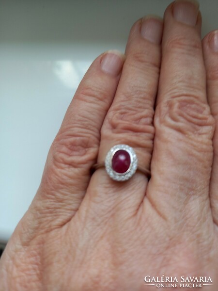 54 And real seven star ruby 925 sterling silver ring