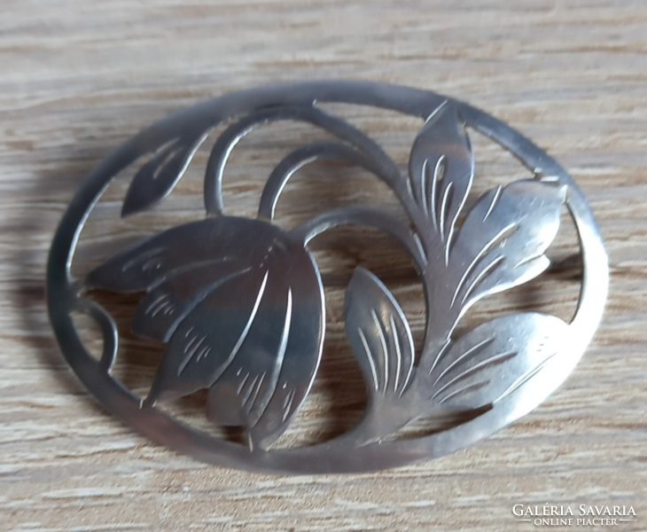 Antique silver art nouveau brooch