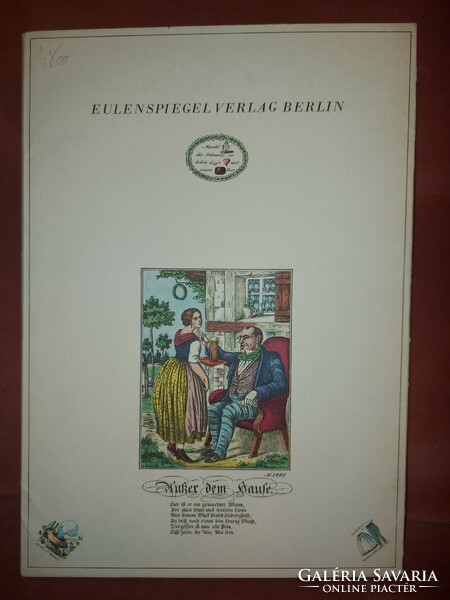 Német nyelvű, vidéki életkép kartonok, 8 db, könyv, méret A3-A4 között