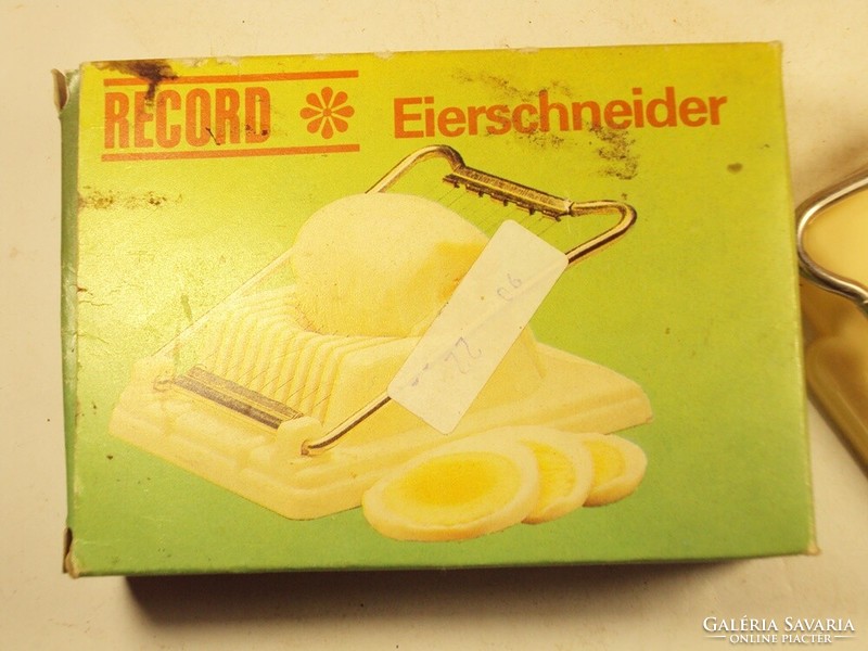 Retro tojás szeletelő tojásszeletelő Record Made in GDR NDK Kelet-német dobozában - 1970-es évekből