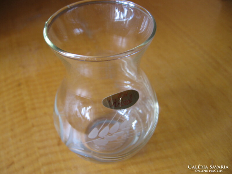 Retro Echt Kristall kalászos csiszolt kis jácint hajtató váza