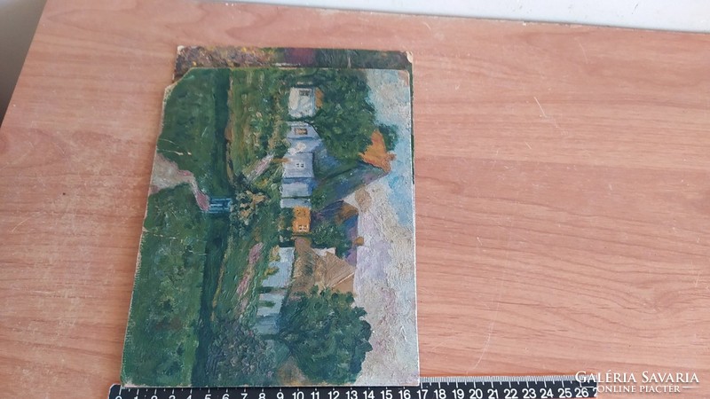 (K) 2 db kis antik festmény, feltehetően egy művésztől cca 21x17 cm