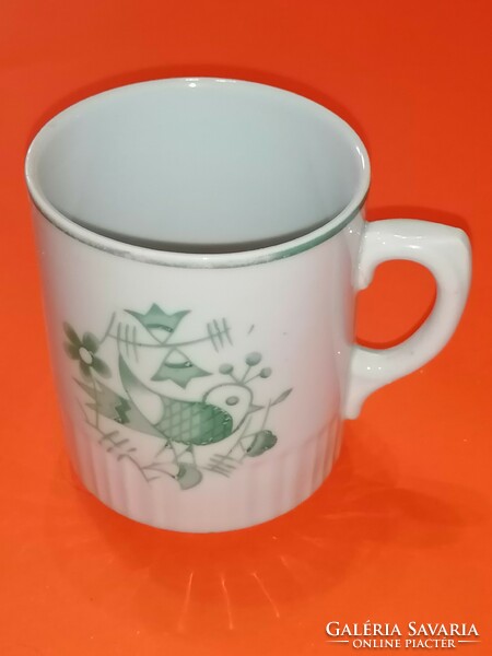 Very rare Zsolnay mug with a green bird