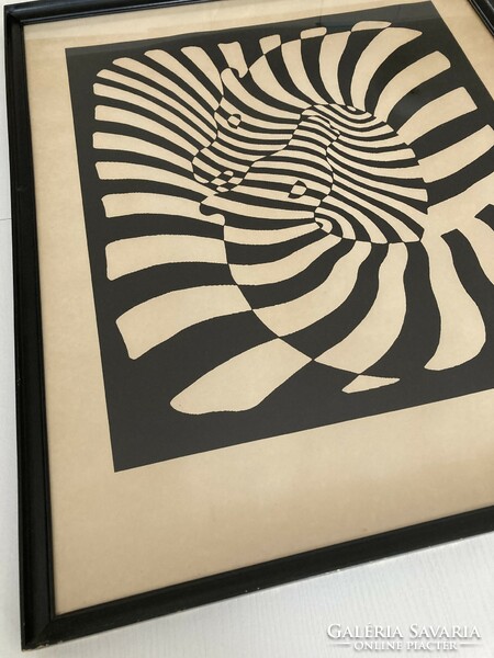 Victor vasarely (1908-1997): zebras, large screen print