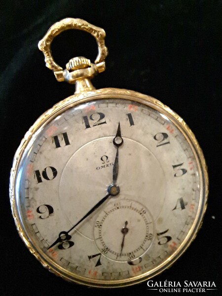 Omega pocket watch 14 carat gold diameter: 4.5 cm