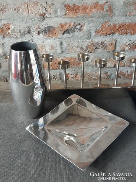 Bauhaus silver colored vase