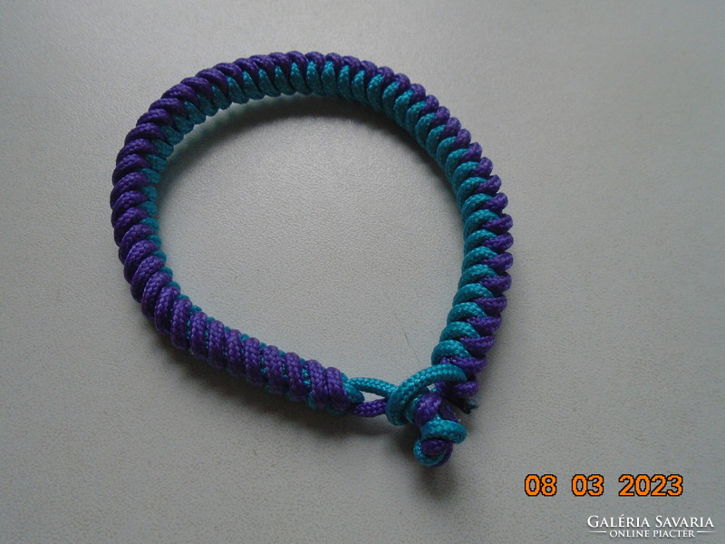 Handmade turquoise purple metal-free cord bracelet