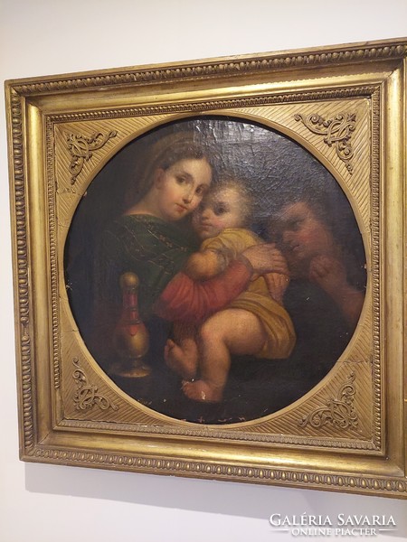 Antik Raffaello festménye után készült 1800 ban 95 x 95 nagyméretű