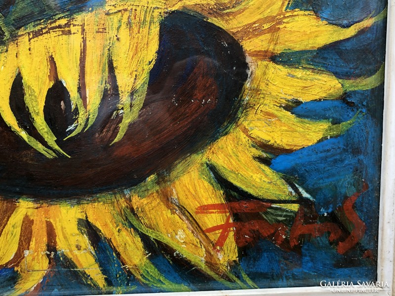 Sándor important (1920 - 1991) - sunflower still life