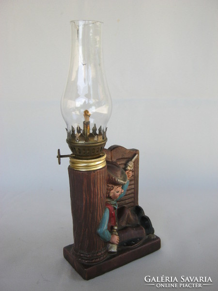 Oil lamp with a cowboy figure