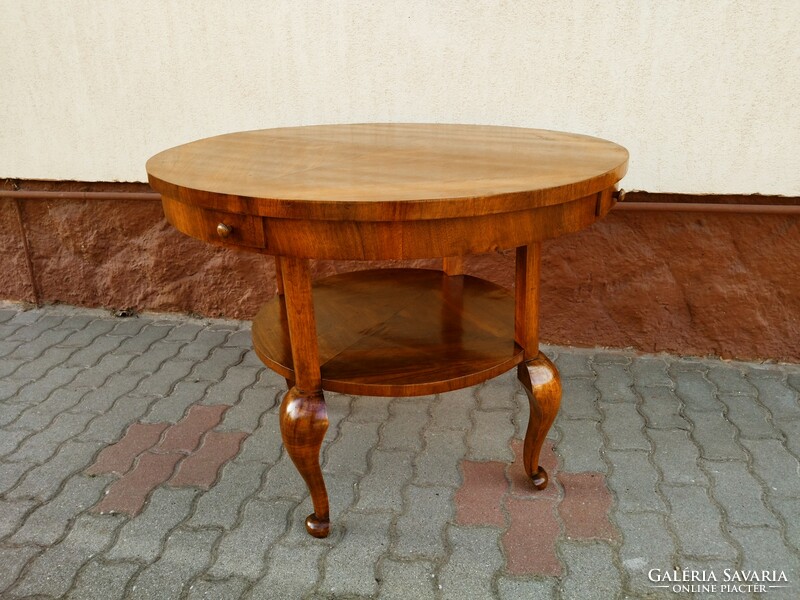 Beautiful, flawless, restored, antique game table / dining table with four small drawers