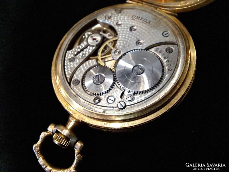 Omega pocket watch 14 carat gold diameter: 4.5 cm