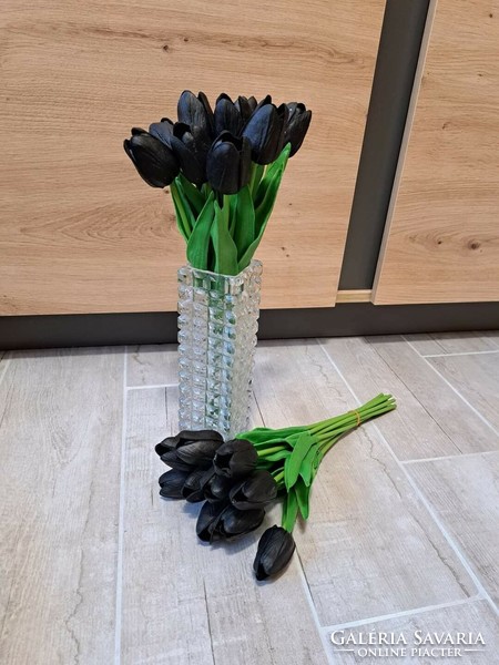 Beautiful lifelike black rubber foam rubber tulip bouquet tulips flower plant home decoration