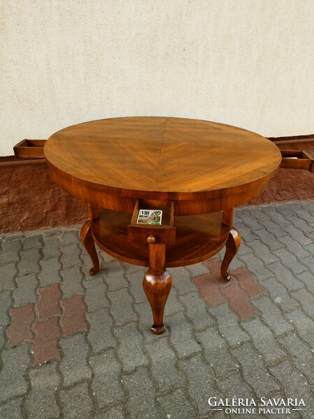 Beautiful, flawless, restored, antique game table / dining table with four small drawers