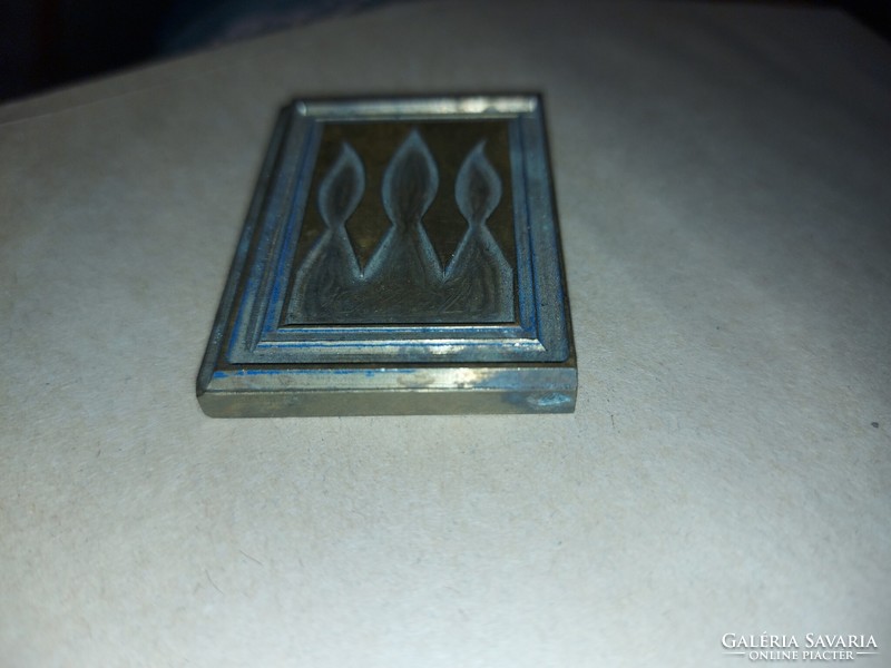 Precisely worked, antique bronze relief, 5 cm, could have been a box roof