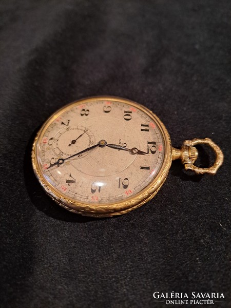 Omega pocket watch 14 carat gold diameter: 4.5 cm