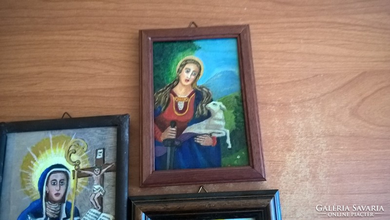 3 small religious paintings in one