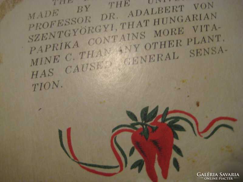 An old Szeged paprika export metal box with an inscription in English