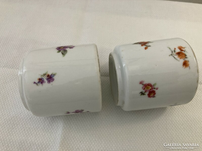 Pair of antique Schlaggenwald coffee cups