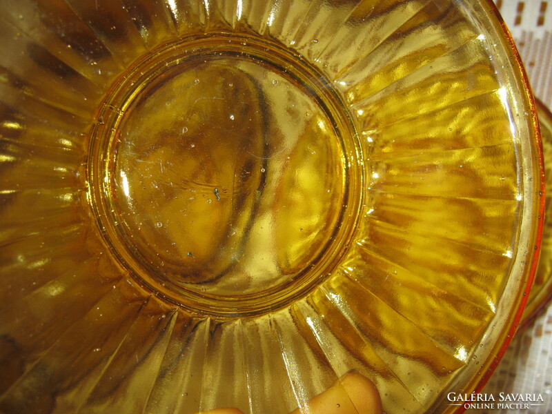 Retro amber glass set of 7 bowls