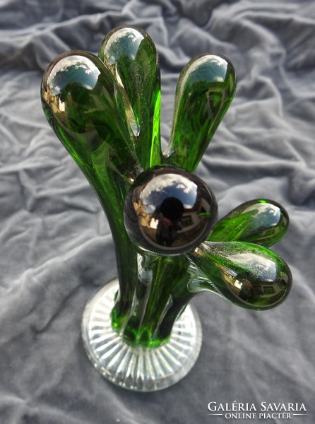 Glassware green flower goblet vase